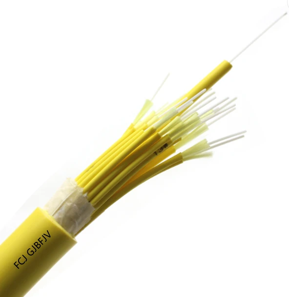 FCJ ODM Yellow Sheath LSZH Aramid Yarn Strength 2 4 6 8 12 24 48 Core G652D Fiber Optic Cable GJBFJV Supplier